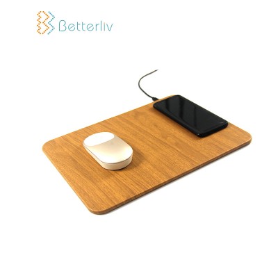 Lowest price Factory Wholesale portable Mini Wooden qi wireless charger with USB port