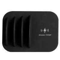 Portable black universal docking station phone qi fast charging wireless charger station