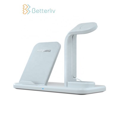 Factory Direct Sales 3 in 1 Wireless Charging Station Qi Universal Wireless Stand Docking Station for Samsung Cell Phone