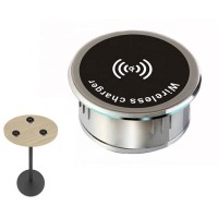 10W Furniture embedded wireless charging pad qi embedded desktop wireless charger for hotel, bar, coffee shop, restaurant,