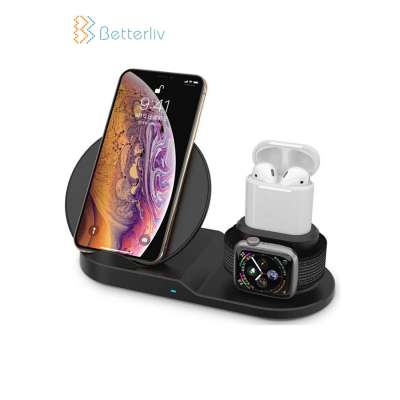 Top seller amazon Portable 3 in 1 Wireless Charger for iPhone X MAX XR