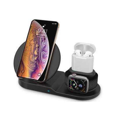 Custom fast charger 3 in 1 wireless charger station for apple watch and phone